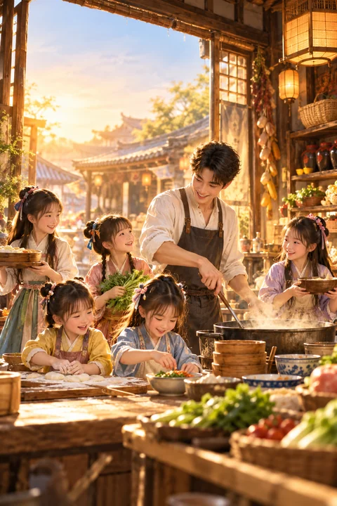 《家有五女，穿越来的他连夜搞事业啦》主题海报