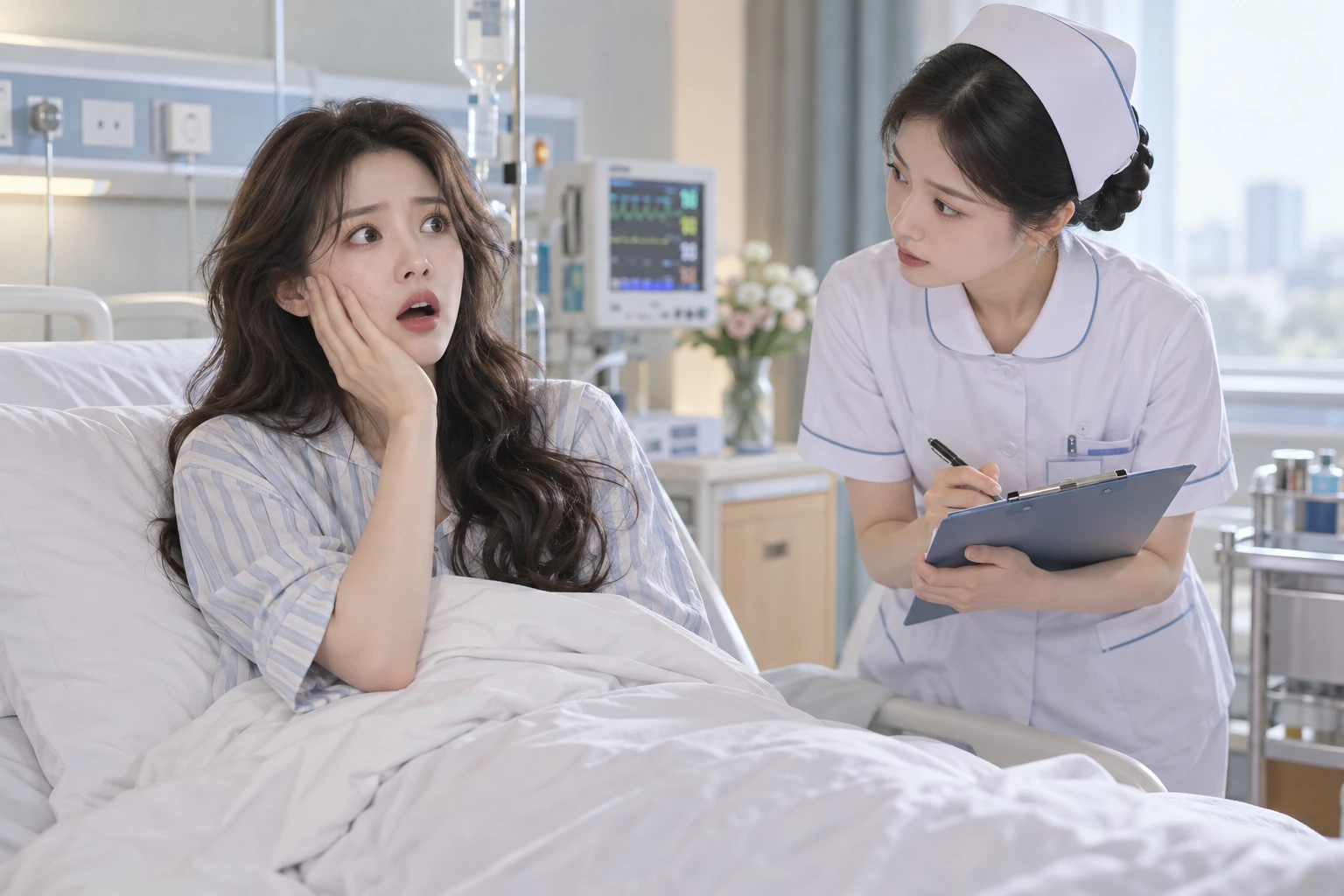 反向扇巴掌！女配一巴掌把自己扇进了重症监护室·AI剧情示意图